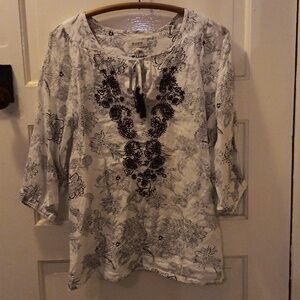 Malvin Hamburg German I ❤️ Linen shirts small white & black